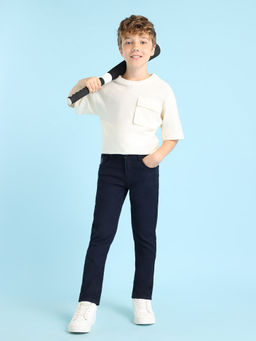 U.S. POLO ASSN. - Indigo Solid Slim Fit Jeans