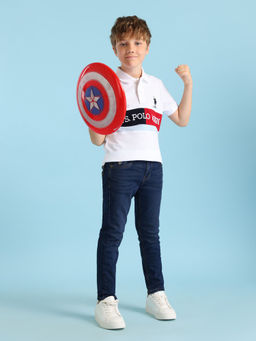 U.S. POLO ASSN. - Blue Solid Slim Fit Jeans