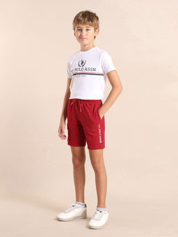 U.S. POLO ASSN. - Red Textured Regular Fit Shorts