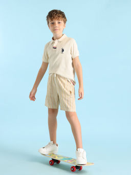 U.S. POLO ASSN. - Yellow Stripes Regular Fit Shorts