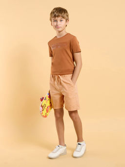 U.S. POLO ASSN. - Peach Solid Regular Fit Shorts