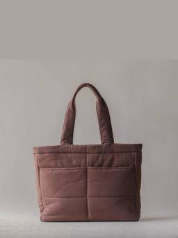Akiiko - Brown Crinkle Pocket Tote Bag