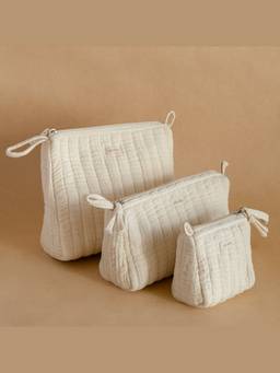 Akiiko - Fyra triangle pouch natural ( set of 3 )
