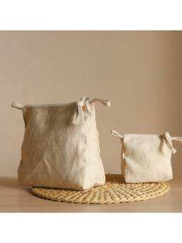 Akiiko - Beige Pack of 3 Juco Triangle Pouch