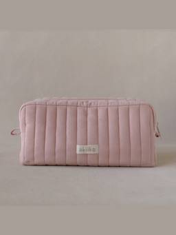 Akiiko - Pink Crinkle Sectioned Pouch