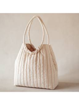 Akiiko - Pink Rosette Ruched Bag Tote Bag
