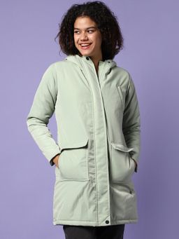 Campus Sutra - Womens Solid Jacket Green