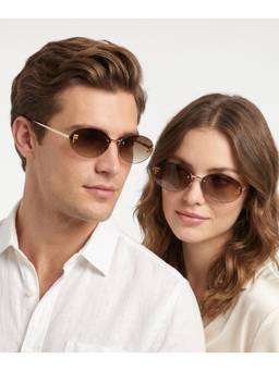 HASHTAG EYEWEAR - Women Oval Brown Sunglass-RL-19072A2-YLO-BRN (38)