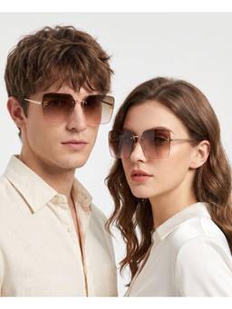 HASHTAG EYEWEAR - Women Square Gradient Brown Sunglass-RL-190722-YLO (54)