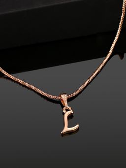 Estele - Valentine Gift - Rose Gold Plated Initial L Letter Pendant for Women