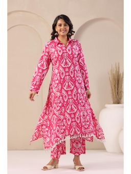 Autumnlane - Aranya Rose Ikat Print Premium Pure Cotton Kurta with Pant