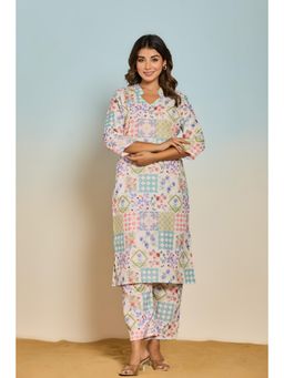 Autumnlane - Multi-Color Elixir Spectra Printed Kurta with Pant
