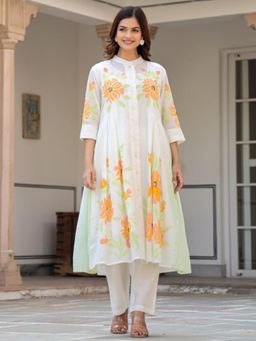Autumnlane - Tiara Sunflower Cotton Anarkali Kurta with Pant