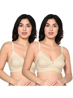 Bodycare - Women Solid Non-wired Non Padded Regular Bra 6596 - Pack Of 2 - Nude