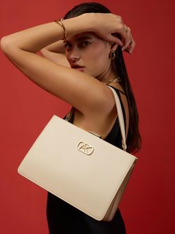 Akiki London - Women Hackney Frame Handbag With Detachable Strap -Off-White