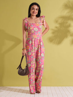 Globus - Pink Viscose Sweetheart Jumpsuit
