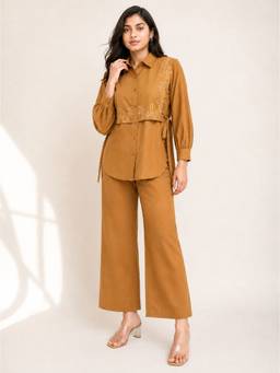 STUDIO MISRI - Mustard Embroidered Co-Ord