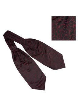 The Tie Hub - Paisley Maroon Microfiber Cravat and Pocket Square Combo