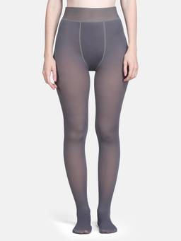 NEXT2SKIN - Women's Thermal Dual Tone Warm Fleece Lined Winter Pantyhose Grey Stockings (M-XL )