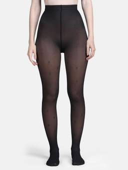 NEXT2SKIN - Women's Fashion Dual-Tone Black Star Pattern Nylon Pantyhose Stockings (S-2XL)