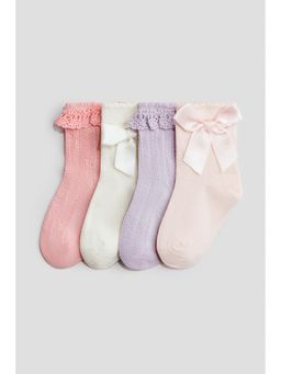 H&M - Girls Purple 4-Pack Socks