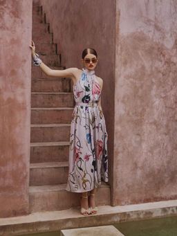 House of Fett - Blair Floral Jumpsuit With Belt (Set of 2)