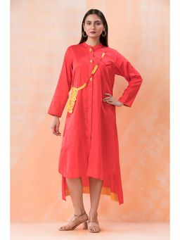 Autumnlane - Niharika Apricot Orange Cotton Dress