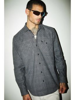 Bonkers Corner - Men Grey Premium Regular Fit Shirt