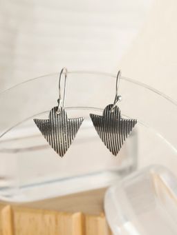 Sheer by Priyaasi - Patterned Sterling Silver Triangle Drop Earrings