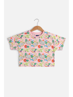 Allen Solly - Girls Pink Print Casual T-Shirt
