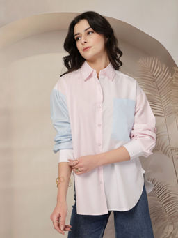 Style Quotient - Women Colour Block Oversize Shirt