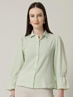 Style Quotient - Women Green Formal Shirt