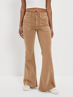 American Eagle - Women Brown Next Level Festival Flare Jeans