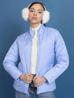 TOKYO TALKIES - Blue Stand Collar Puffer Jacket