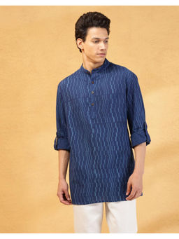 Fabindia - Indigo Cotton Dabu Printed Short Kurta