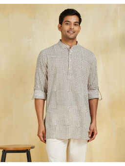 Fabindia - White Cotton Bagh Printed Short Kurta