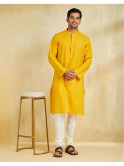 Fabindia - Yellow Cotton Long Kurta