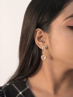 Niscka - Pin Heart Stone Earrings