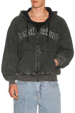 Badfriend - Waffle Knit Full Zip Hoodie