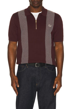 Fred Perry - Panel Detail Knitted Polo T-Shirt