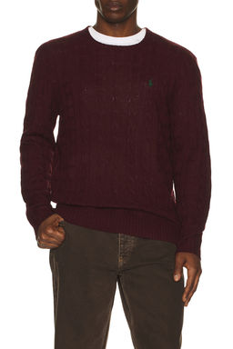 POLO RALPH LAUREN - Wool Cashmere Cable Knit Crewneck Sweater