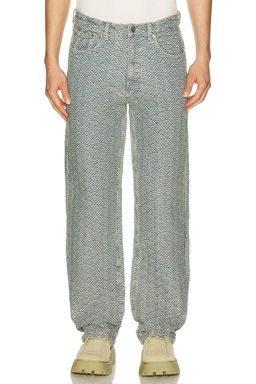 Ryoko Rain - Seigaiha Jacquard Denim Jeans