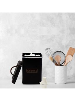 Voncasa - Chini Jar Decorative Countertop Metal Storage Jar Black Mild Steel 1.9 Litre