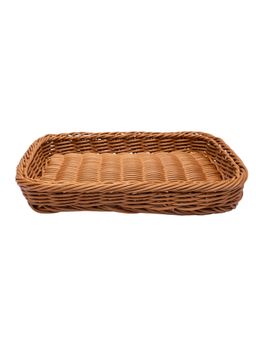 Voncasa - Wicker Basket Weaved Wooden Finish Natural Wood Colour Plastic