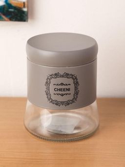 Voncasa - Cheeni Jar Kitchen Storage Airtight Grey Glass 800 ml