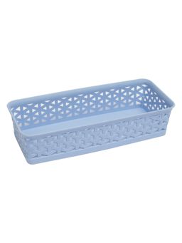 Voncasa - Small Plastic Multipurpose Storage Basket Set of 6 Solid Light Blue Colour