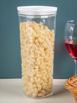 Voncasa - Transparent White Kitchen Cabinet Tall Airtight Plastic Containers