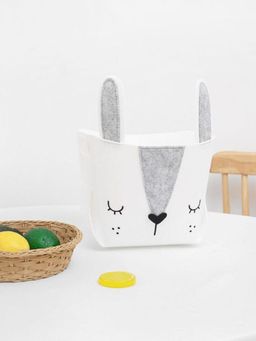 Voncasa - White Canvas Basket Organizer with Handle