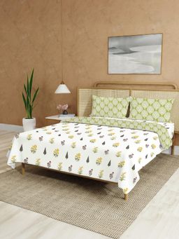 Urban Space - Double Bed Dohar, Bedsheet & 2 Pillow Covers, Yellow (Queen)