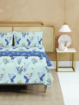 Urban Space - Double Bed Dohar, Bedsheet & 2 Pillow Covers, Blue (Queen)